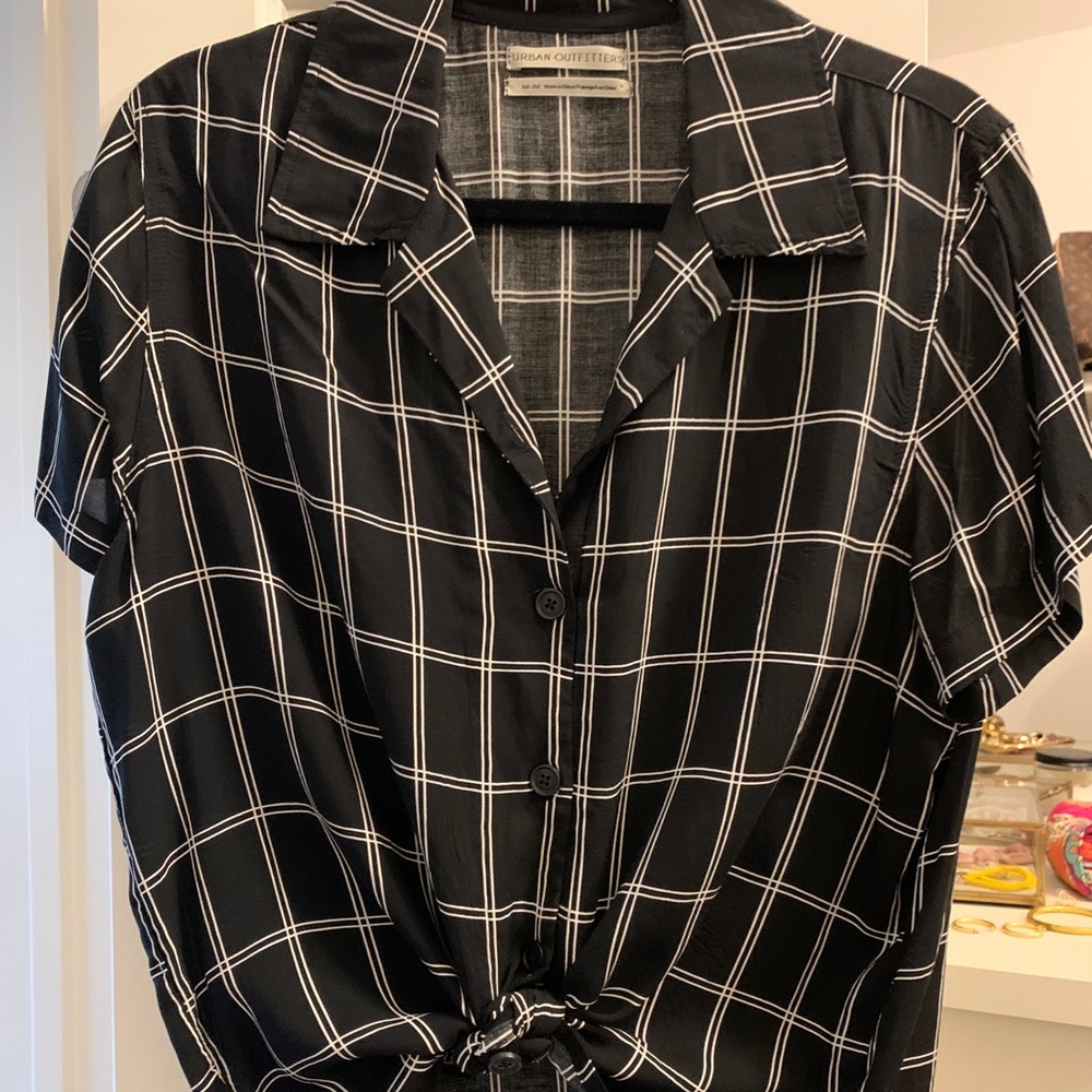 Urban outfitters button down + tie top